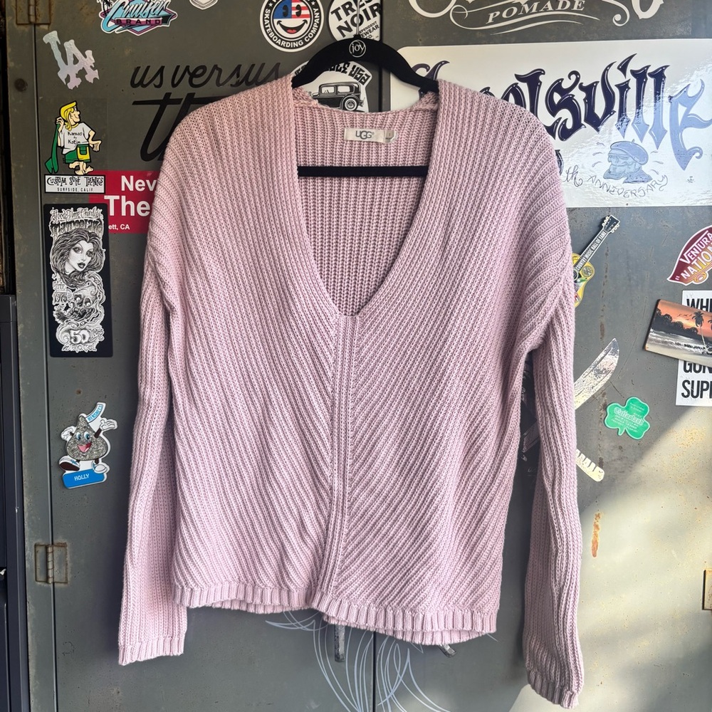 UGG Women's Light Pink V-Neck Sweater